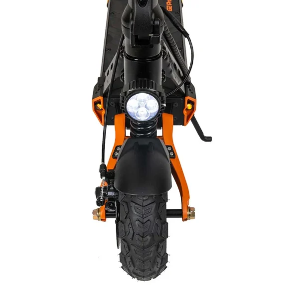 Kugoo Kirin G2 Pro elektritõukeratas esitule lähivaade – võimas LED-valgustus turvaliseks öösõiduk